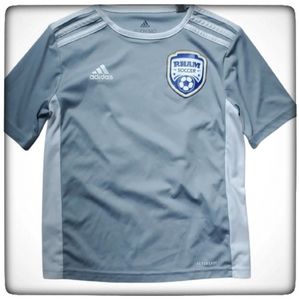 ADIDAS RHAM Grey Soccer Jersey #22-Size 9/10